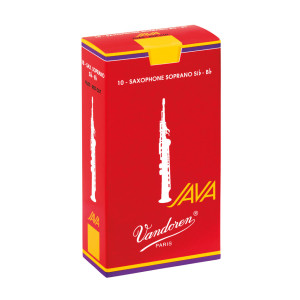 Caja de 10 cañas VANDOREN Java roja para saxofón soprano